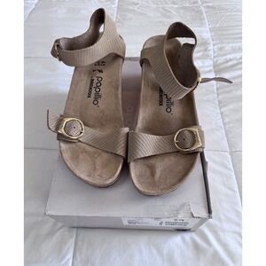 New Papillio Soley Ring Buckle Wedge Sandal beige SAND CASTLE Sz 41 10 NWB